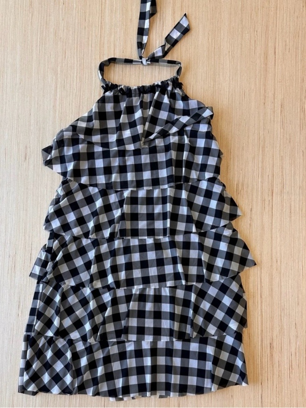 Vintage Betsey Johnson Swim Gingham Bows
Tiered Cover Up Dress